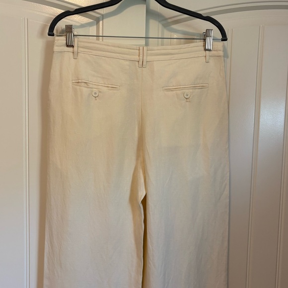 The Row Silk & Linen ''Dandy'' Pants in Ivory wide leg size 2 - Picture 8 of 11